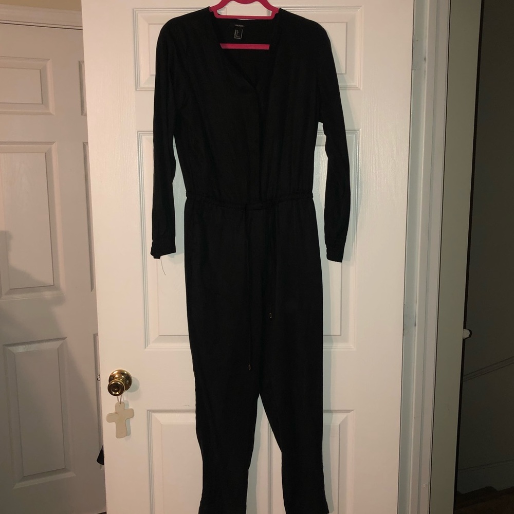 Black Button Up Jumpsuit